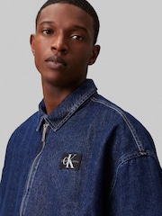 Calvin Klein Jeans Blue Denim Bomber Jacket - Image 2 of 5