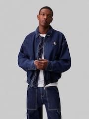 Calvin Klein Jeans Blue Denim Bomber Jacket - Image 3 of 5