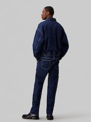 Calvin Klein Jeans Blue Denim Bomber Jacket - Image 4 of 5