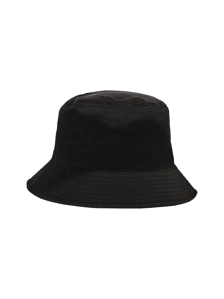 Calvin Klein Black Monogram Embroidered Bucket Hat - Image 2 of 3 Calvin Klein Black Monogram Embroidered Bucket Hat - Image 2 of 3