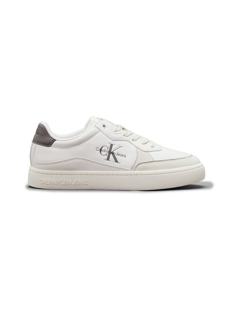 Calvin Klein Grey Classic Cupsole Low Lace-Up Trainers - Image 1 of 5