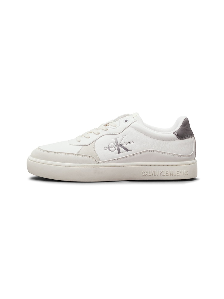 Calvin Klein Grey Classic Cupsole Low Lace-Up Trainers - Image 2 of 5 Calvin Klein Grey Classic Cupsole Low Lace-Up Trainers - Image 2 of 5
