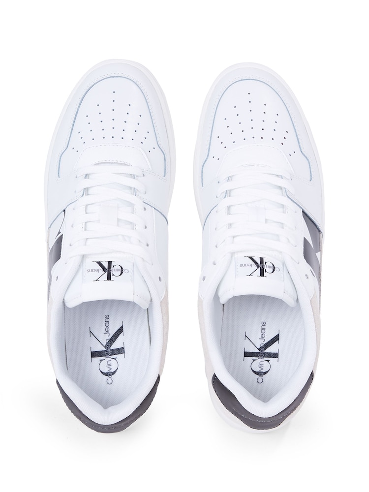 Calvin Klein White Classic Cupsole Low Lace-Up Trainers - Image 2 of 4
