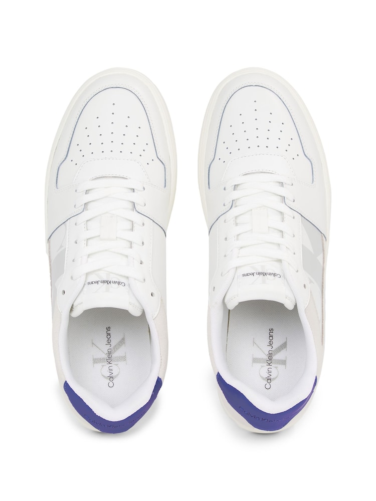 Calvin Klein Light White Classic Cupsole Low Lace-Up Trainers - Image 2 of 4