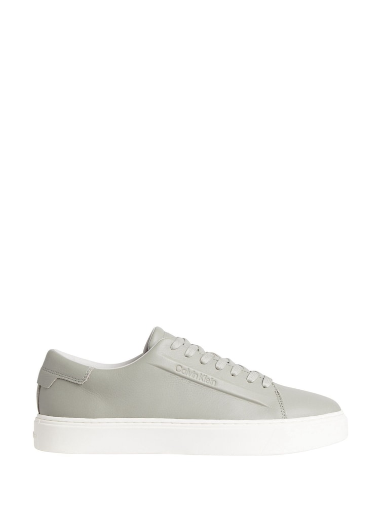 Calvin Klein Grey Low Top Lace Up Trainers - Image 1 of 7