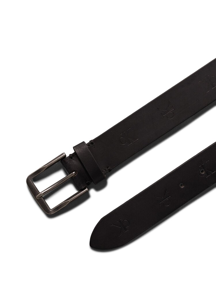 Calvin Klein Black Classic Flat Leather 35mm Belt - Image 2 of 3