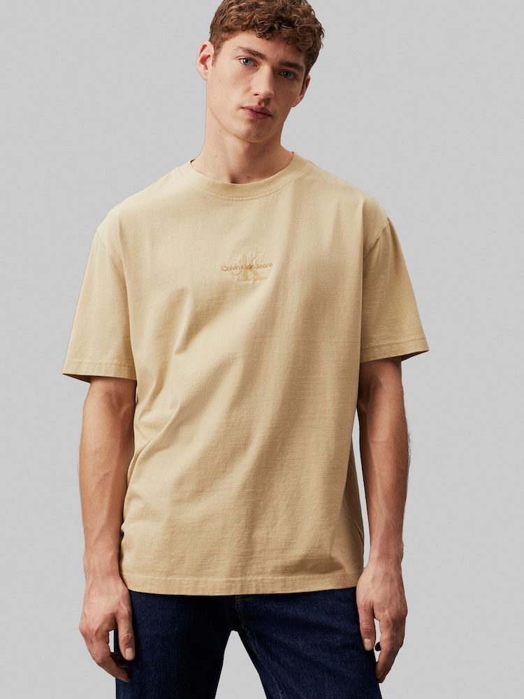 Calvin Klein Jeans Washed Monologo Black T-Shirt - Image 1 of 5