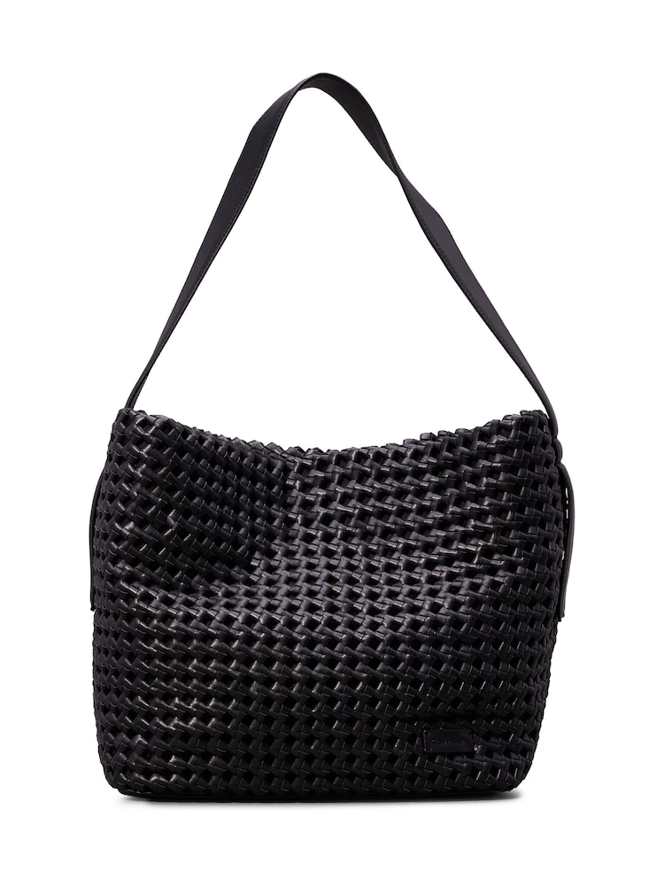 Calvin Klein Black Medium Braided Shoulder Bag - Image 1 of 5