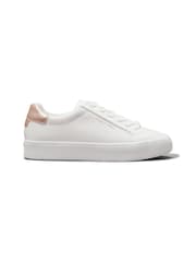 Calvin Klein White Lace-Up Trainers - Image 1 of 5