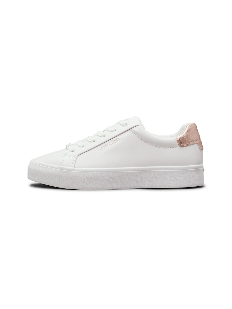 Calvin Klein White Lace-Up Trainers - Image 2 of 5