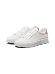 Calvin Klein White Lace-Up Trainers - Image 3 of 5