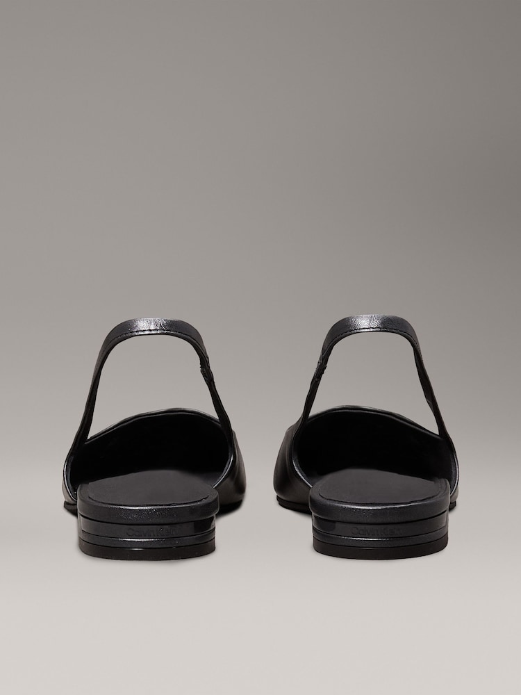 Calvin Klein Black Flat Slingback Pumps - Image 2 of 6 Calvin Klein Black Flat Slingback Pumps - Image 2 of 6