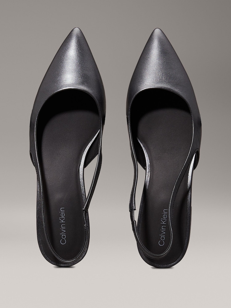 Calvin Klein Black Flat Slingback Pumps - Image 6 of 6 Calvin Klein Black Flat Slingback Pumps - Image 6 of 6