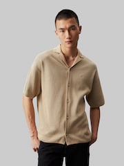 Calvin Klein Jeans Green Textured Collared Shirt - Image 1 of 5