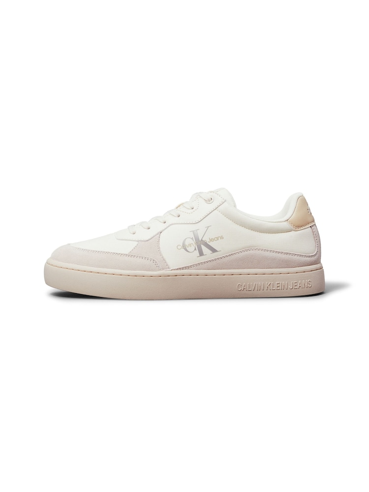Calvin Klein White/Aqua Blue Classic Cupsole Low Lace-Up Trainers - Image 2 of 5