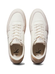 Calvin Klein White/Aqua Blue Classic Cupsole Low Lace-Up Trainers - Image 5 of 5