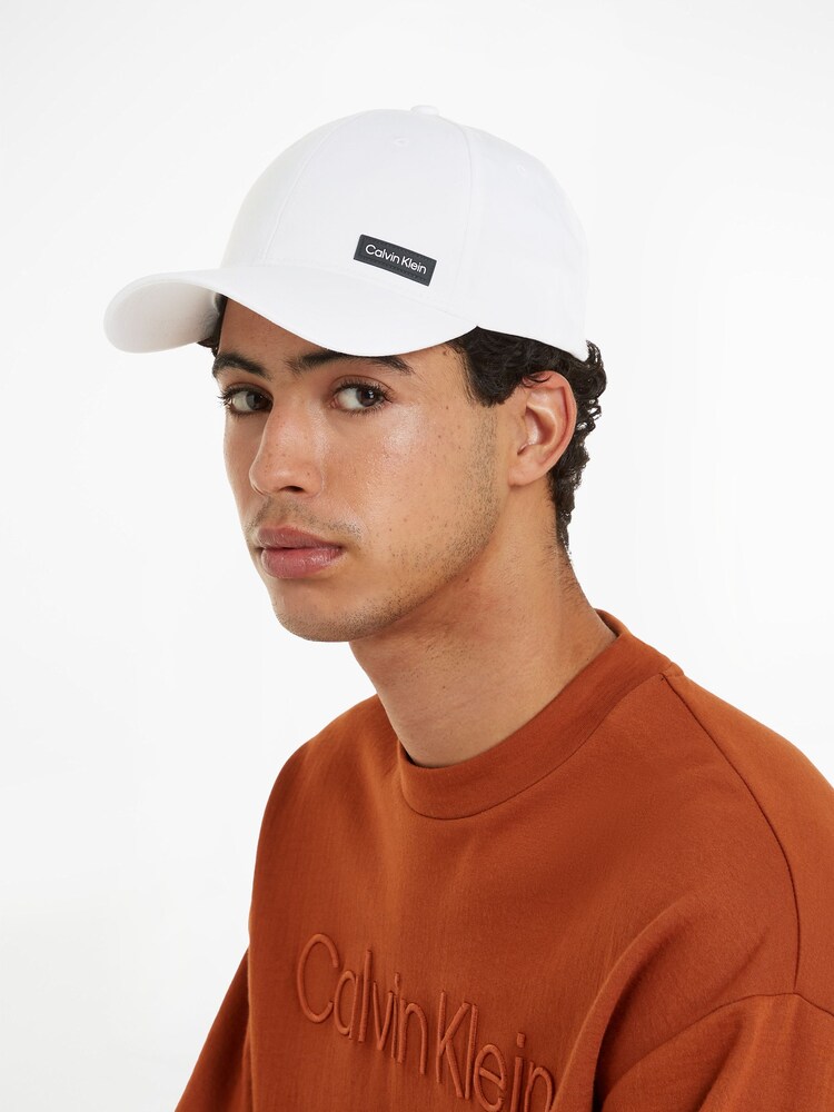 Calvin Klein White Essential Patch Cap - Image 3 of 3