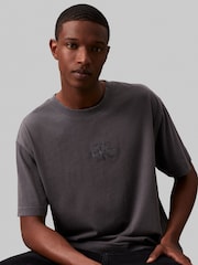 Czarny - Calvin Klein Jeans Washed Monologo Black T-Shirt - Image 1 of 4