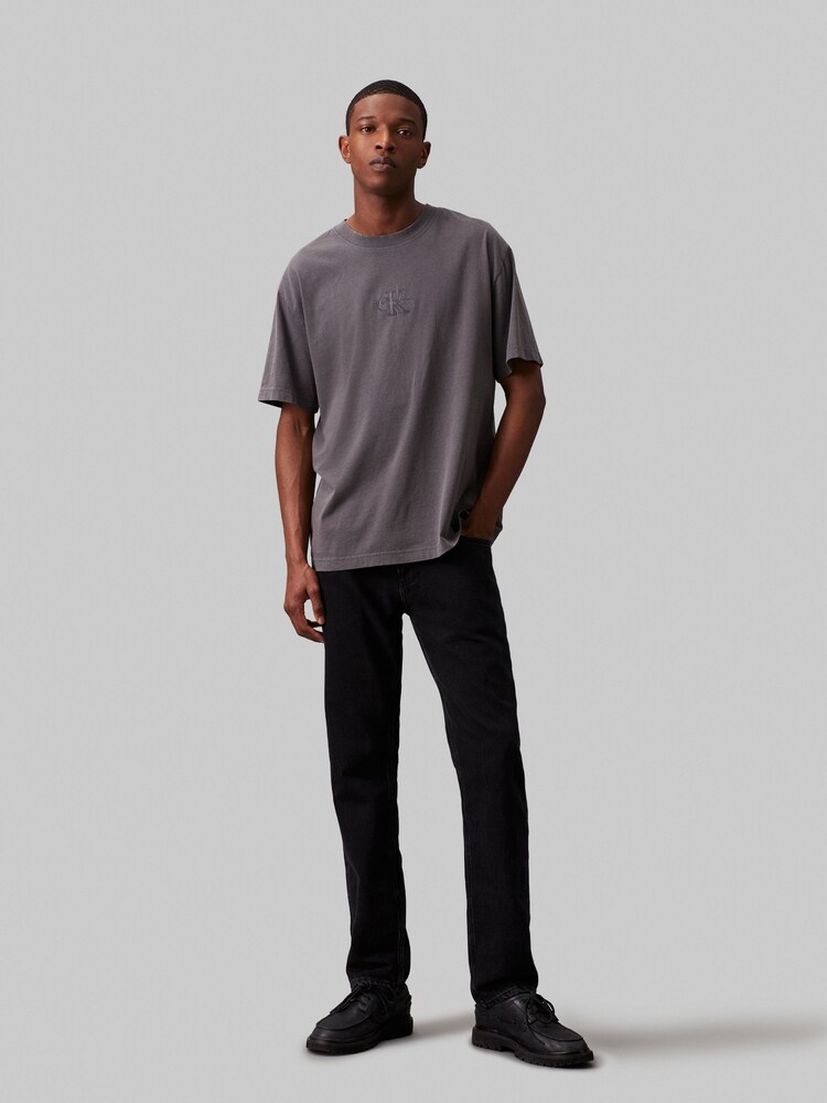 Czarny - Calvin Klein Jeans Washed Monologo Black T-Shirt - Image 2 of 4