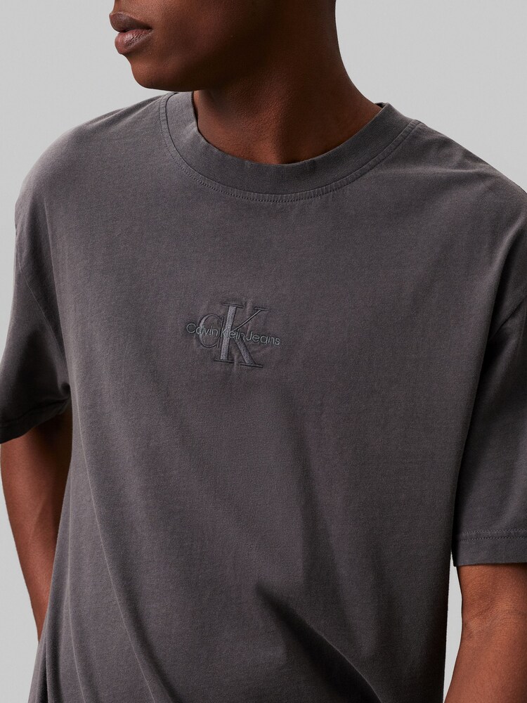 Czarny - Calvin Klein Jeans Washed Monologo Black T-Shirt - Image 3 of 4