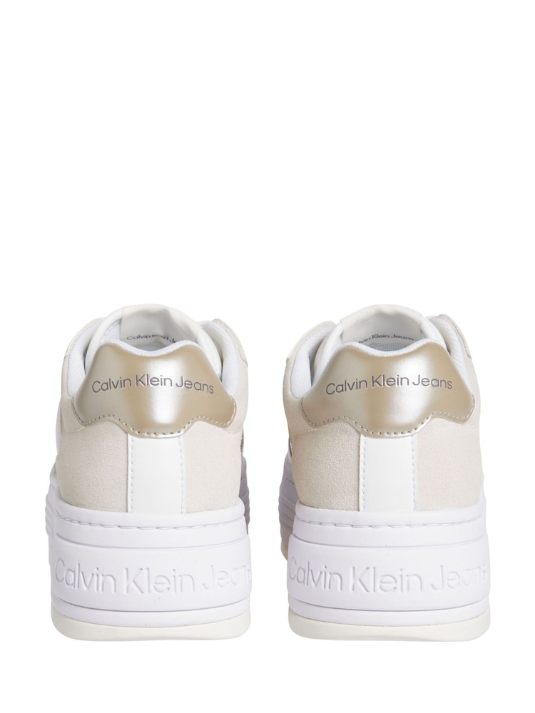 Calvin Klein White Bold Platform Low Lace Trainers - Image 2 of 5