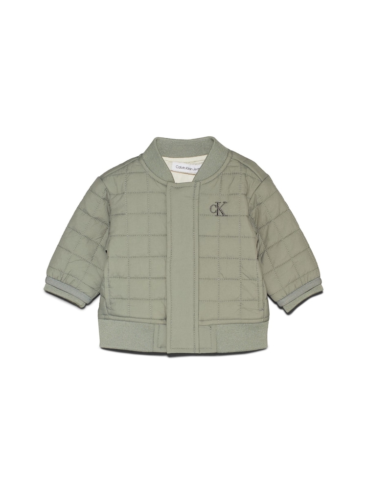 Calvin Klein Green Quilted Bomber Jacket - Image 1 of 2