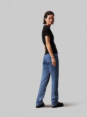 Calvin Klein Jeans Woven Label Ribbed T-Shirt - Image 4 of 5