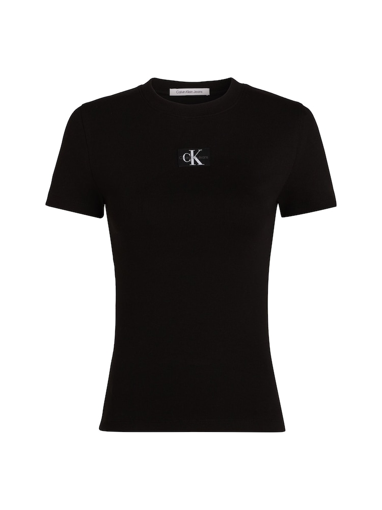 Calvin Klein Jeans Woven Label Ribbed T-Shirt - Image 5 of 5