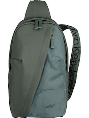 Calvin Klein Grey Slanted Logo Backpack - Image 1 of 1