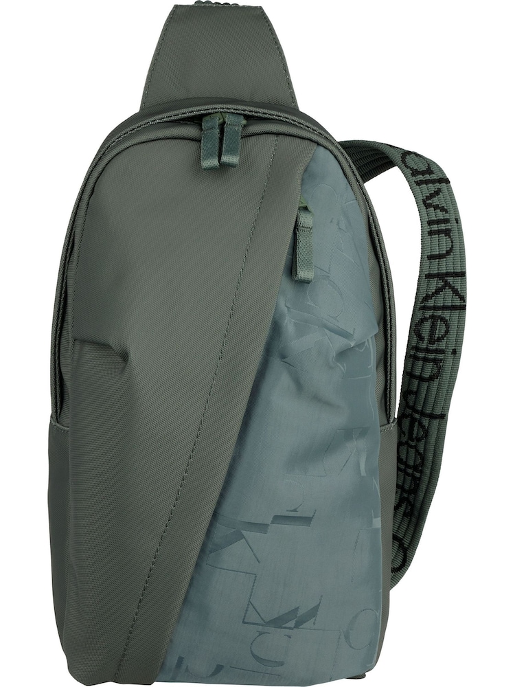 Calvin Klein Grey Slanted Logo Backpack - Image 1 of 1