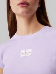 Calvin Klein Jeans Woven Label Ribbed T-Shirt - Image 2 of 5