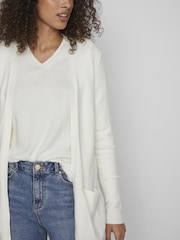 VILA White Long Sleeve Lightweight Knit Cardigan - Image 1 of 4