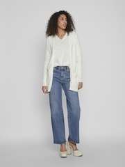 VILA White Long Sleeve Lightweight Knit Cardigan - Image 2 of 4