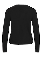 VILA Black Long Sleeve Cropped Lightweight Cardigan - Image 4 of 4