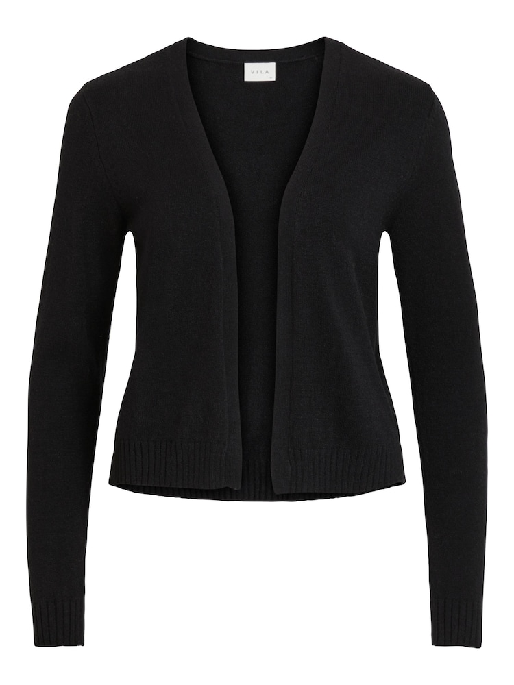 VILA Black Long Sleeve Cropped Lightweight Cardigan - Image 5 of 5