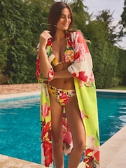 Lime Green and Pink Floral Print Kew Collection 3/4 Sleeve Kimono - Image 2 of 5