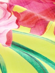 Lime Green and Pink Floral Print Kew Collection 3/4 Sleeve Kimono - Image 4 of 5