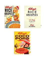 Dexam Kellogg's Set of 3 Multi Rice Crispies and Coco Pops 100% Cottton Tea Towels - Image 1 of 1