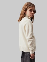Calvin Klein White Half-Zip Monogram Sweater - Image 4 of 4