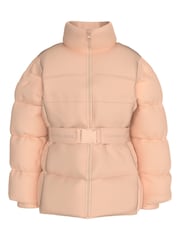 Calvin Klein Pink Logo Tape Belted Jacket - Image 1 of 3