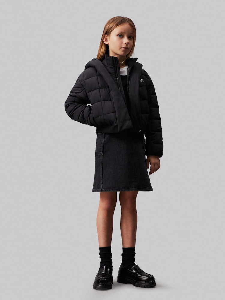 Calvin Klein Black Archive Grid Puffer Jacket - Image 1 of 5