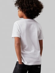 Calvin Klein White 100% Cotton Stack Logo T-Shirt - Image 4 of 5