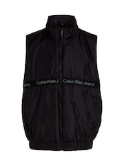 Calvin Klein Black Boxy Light Padded Tape Vest - Image 5 of 5