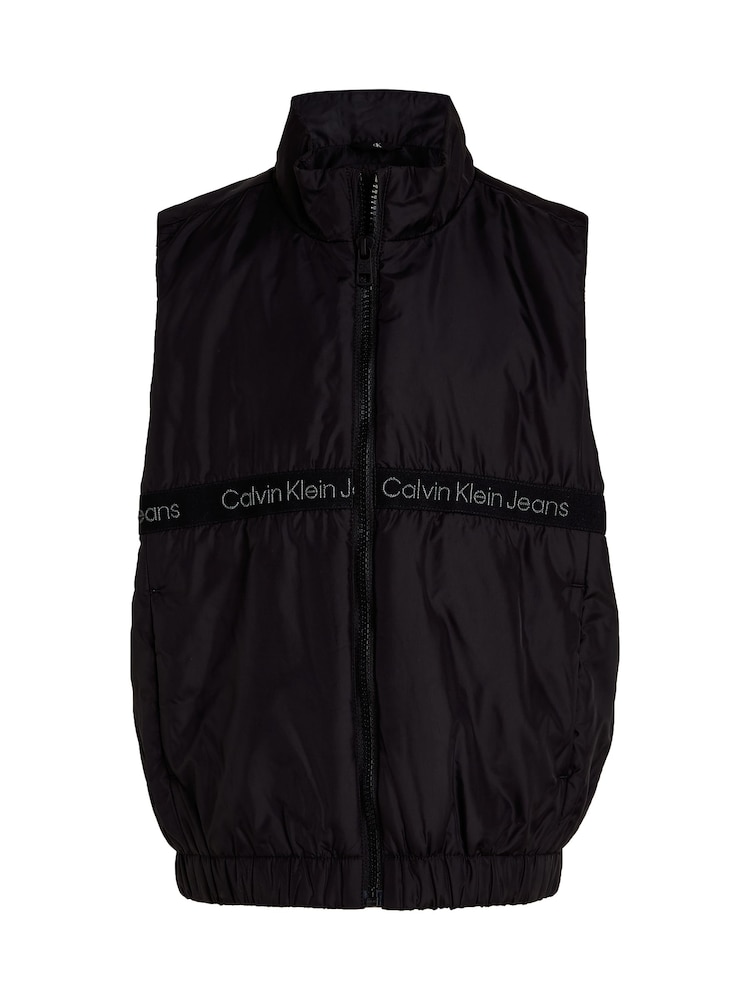 Calvin Klein Black Boxy Light Padded Tape Vest - Image 5 of 5