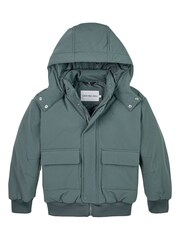 Calvin Klein Grey Padded Nylon Utility Bomber Jacket - Image 4 of 6