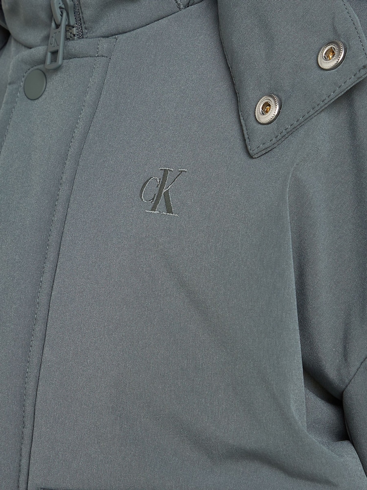Calvin Klein Grey Padded Nylon Utility Bomber Jacket - Image 6 of 6