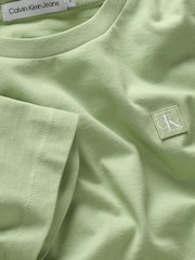 Calvin Klein Green 100% Cotton Monogram Mini Badge T-Shirt - Image 4 of 4