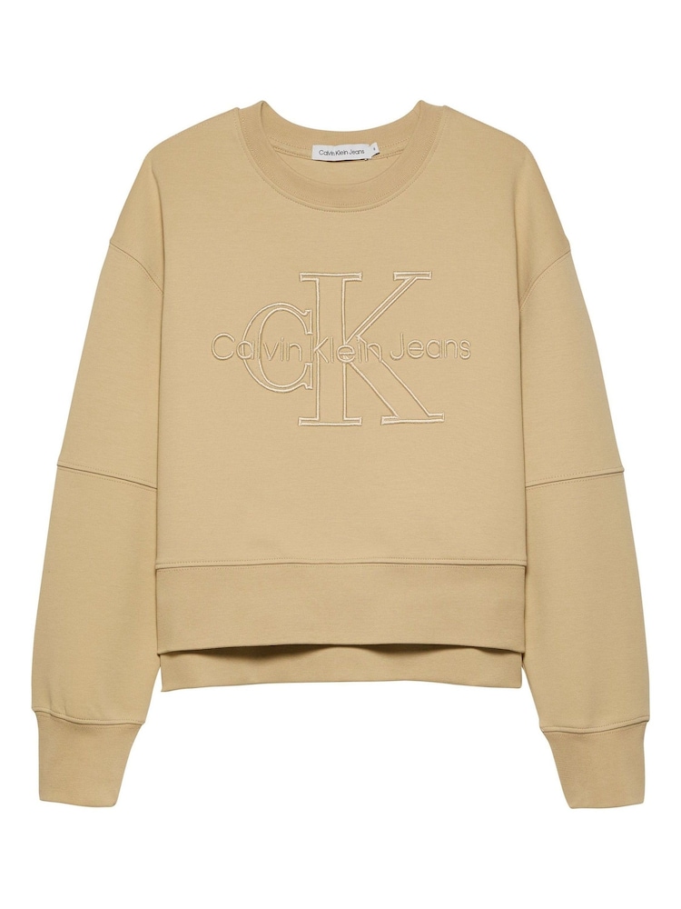 Calvin Klein Green Monogram Outline Sweatshirt - Image 1 of 3