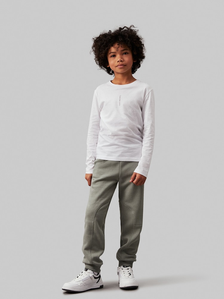 Calvin Klein Green Minimalistic Logo Fleece Joggers - Image 1 of 5