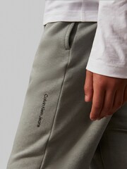 Calvin Klein Green Minimalistic Logo Fleece Joggers - Image 4 of 5